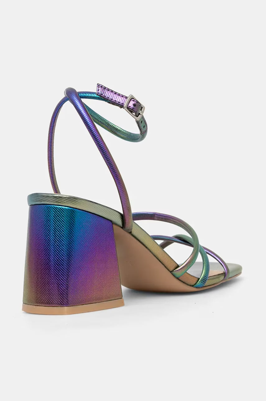 Medicine Strappy Block Heel Sandal in Purple