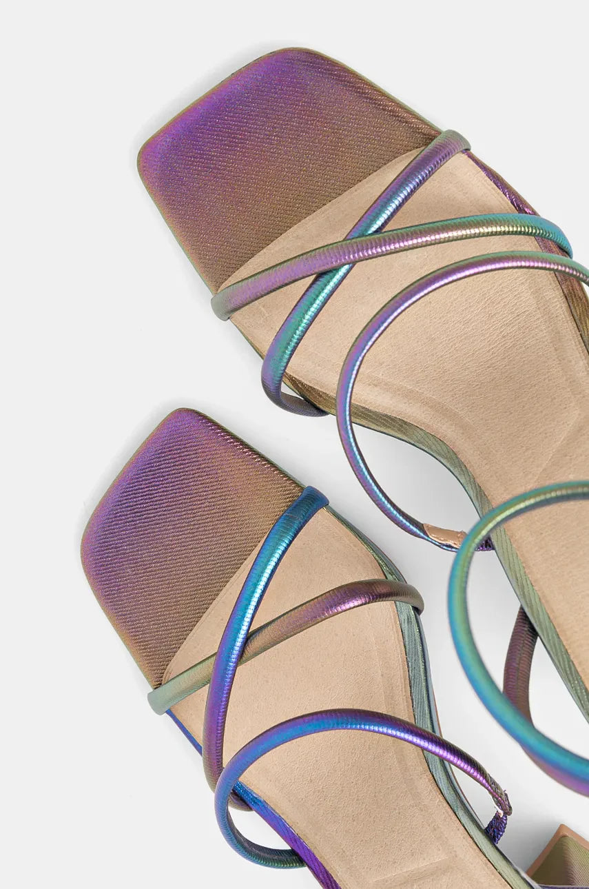 Medicine Strappy Block Heel Sandal in Purple