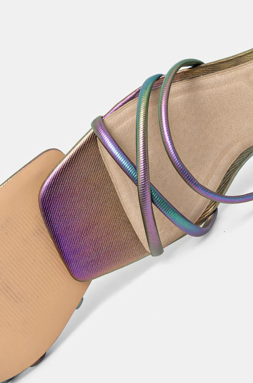 Medicine Strappy Block Heel Sandal in Purple