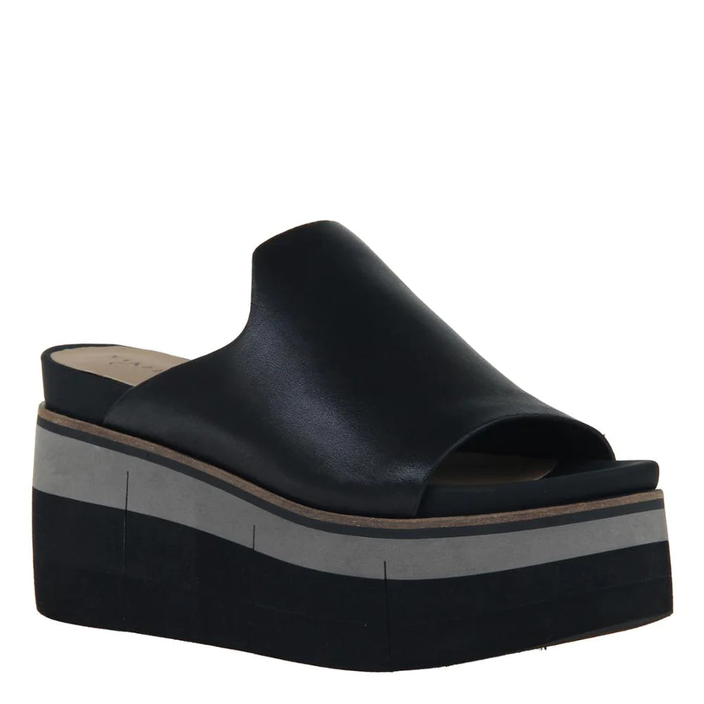 NAKEDFEET BLACK LEATHER FLATFORMS