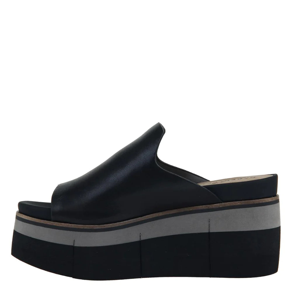 NAKEDFEET BLACK LEATHER FLATFORMS