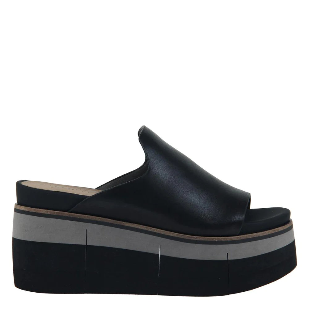 NAKEDFEET BLACK LEATHER FLATFORMS