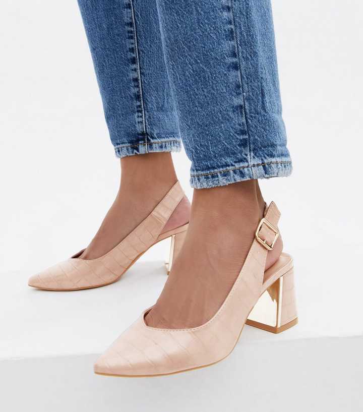 Blush block heel clearance pumps