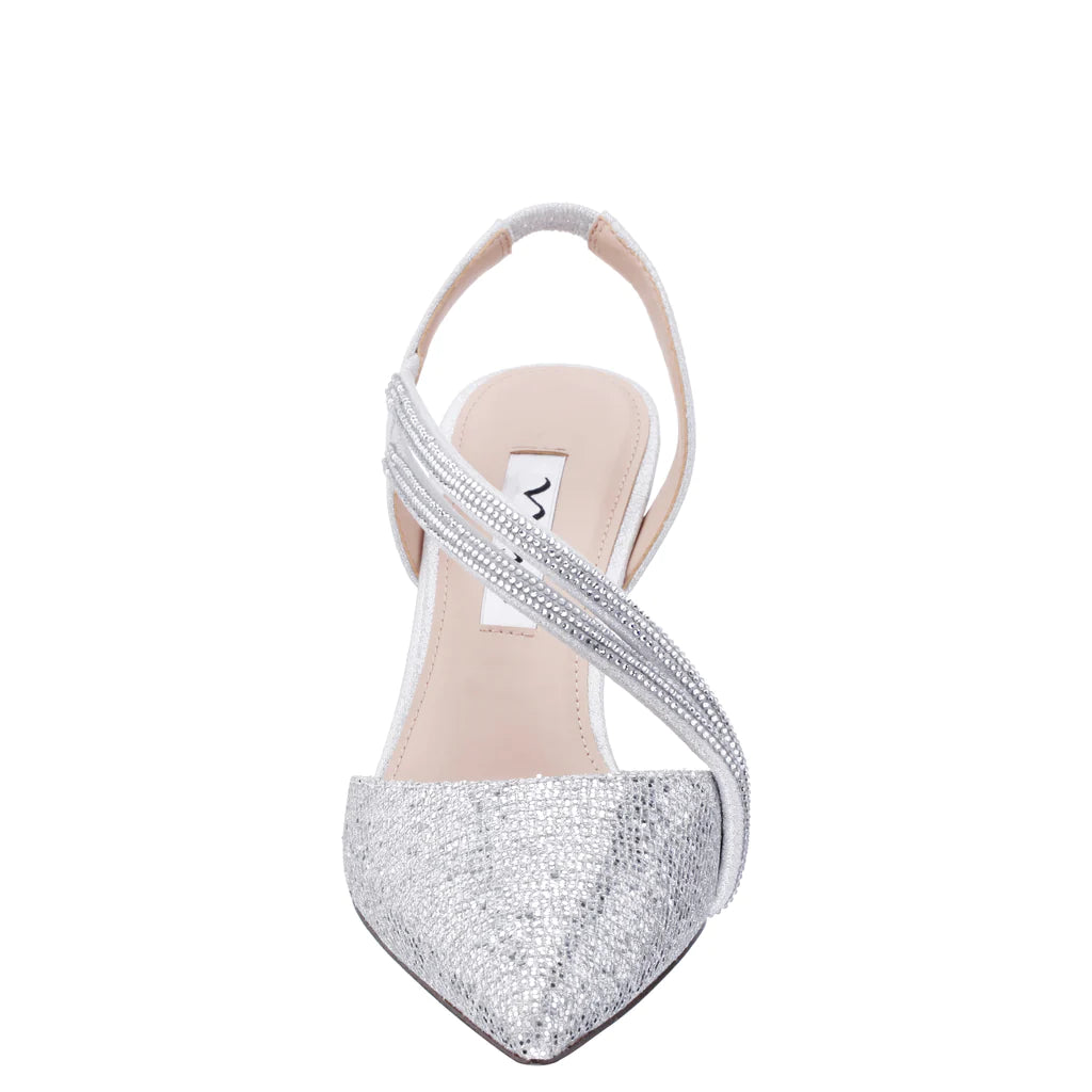 NINA SILVER TANSY LUSTER SATIN COURT HEELS