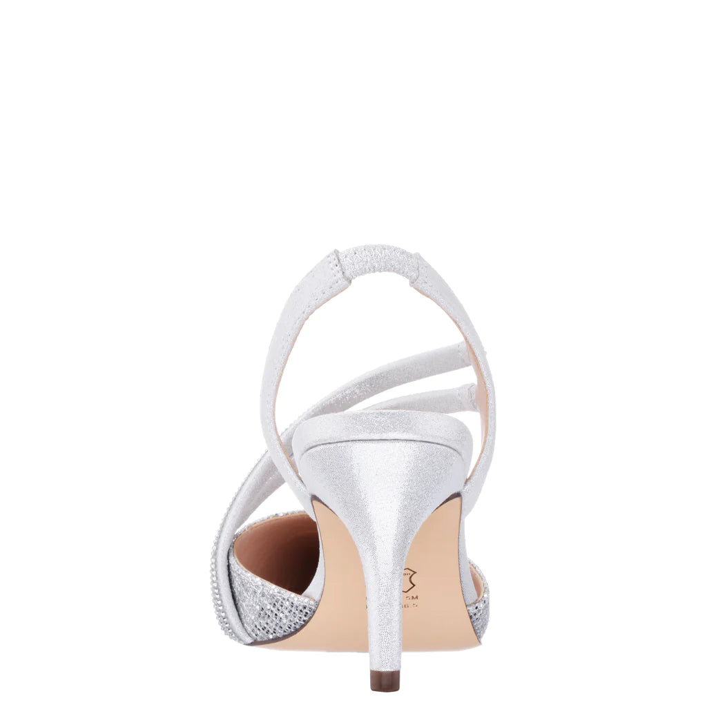 NINA SILVER TANSY LUSTER SATIN COURT HEELS