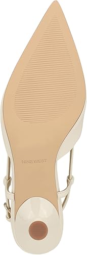 Nine West Patent Leather Pointed Slingbacks in White