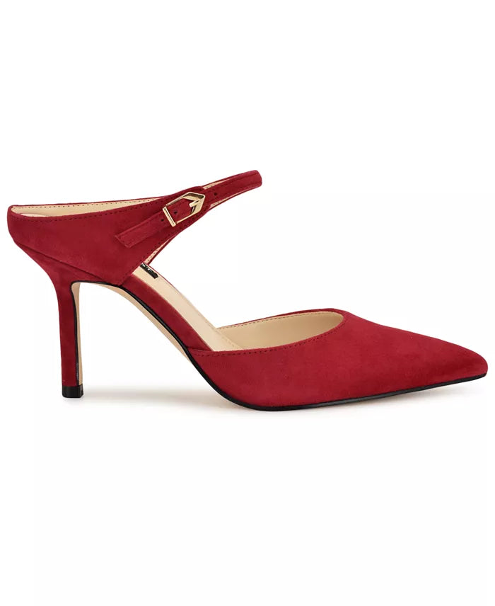 Nine West Pointed Toe Suede Mule in Red