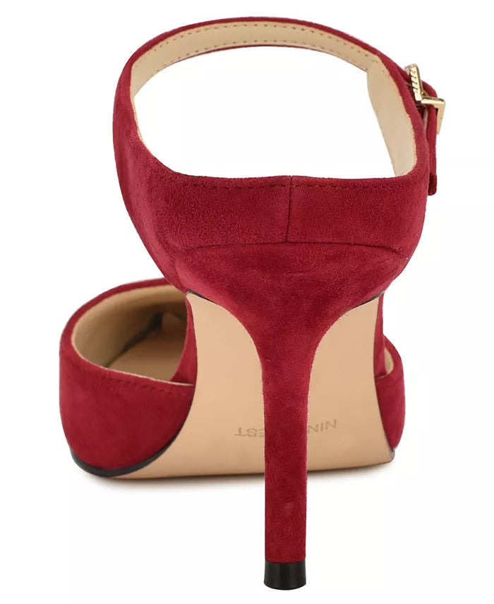 Nine West Pointed Toe Suede Mule in Red