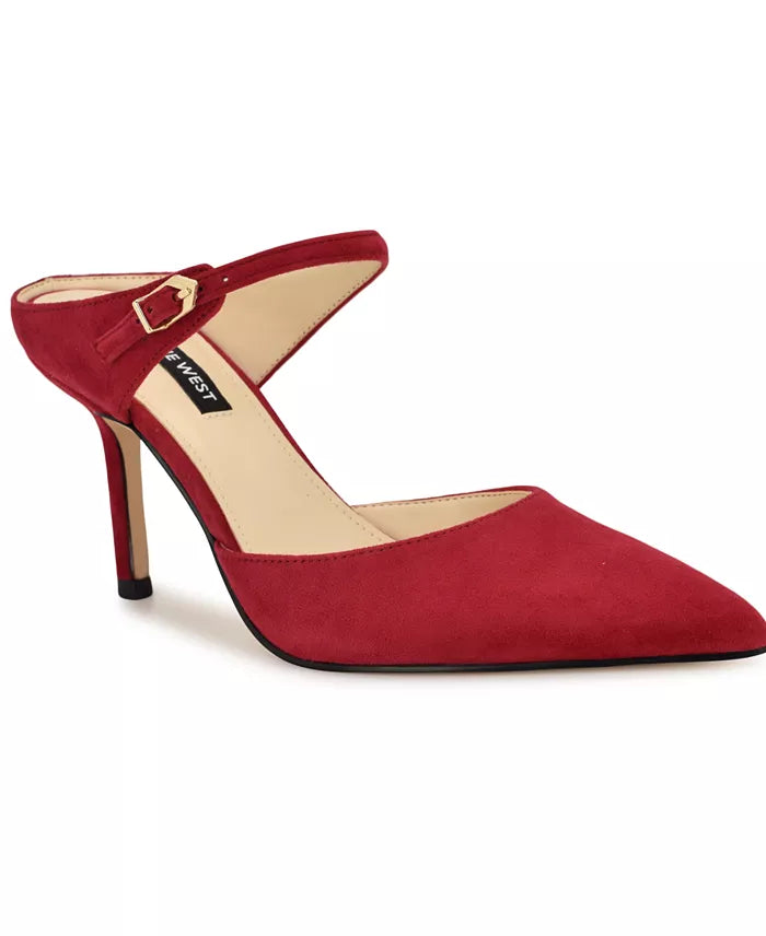 Nine West Pointed Toe Suede Mule in Red