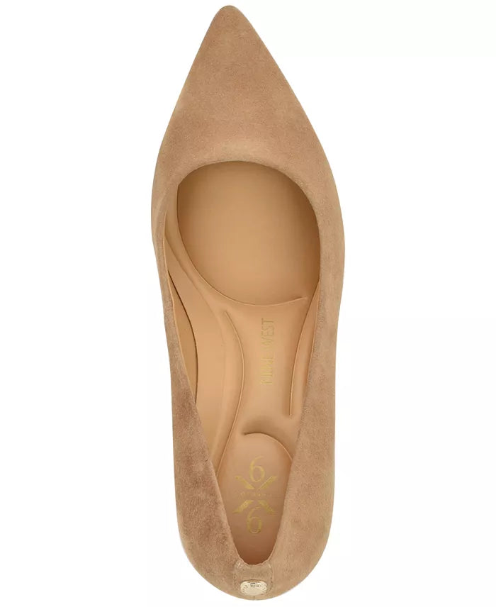 Nine West Suede Pointed Toe Block Heel Pump in Carton