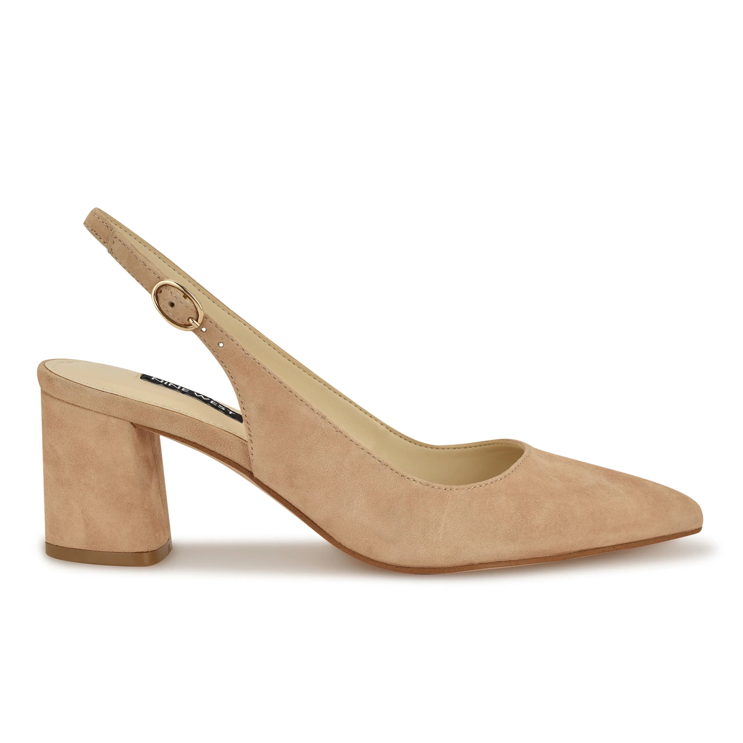 Nine West Suede Pointed Toe Slingback Heel in Carton