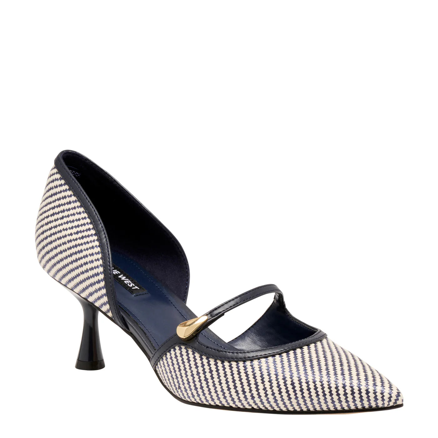 Nine West Faux Raffia D'orsay Pump in Black