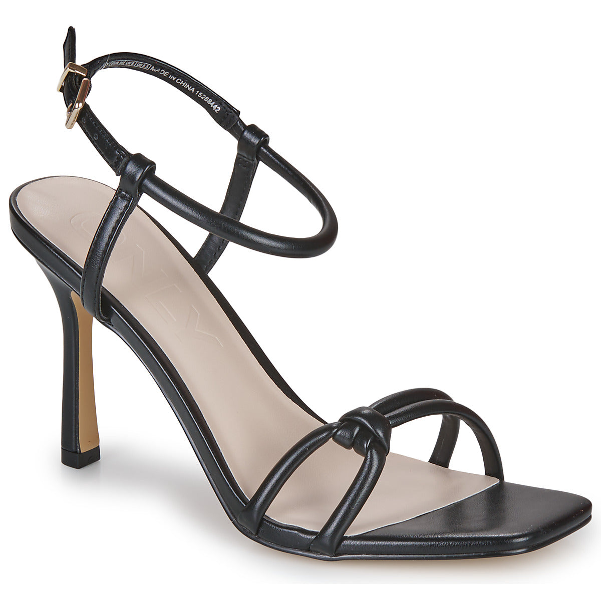 ONLY BLACK TUBE STRAP HEELED SANDAL