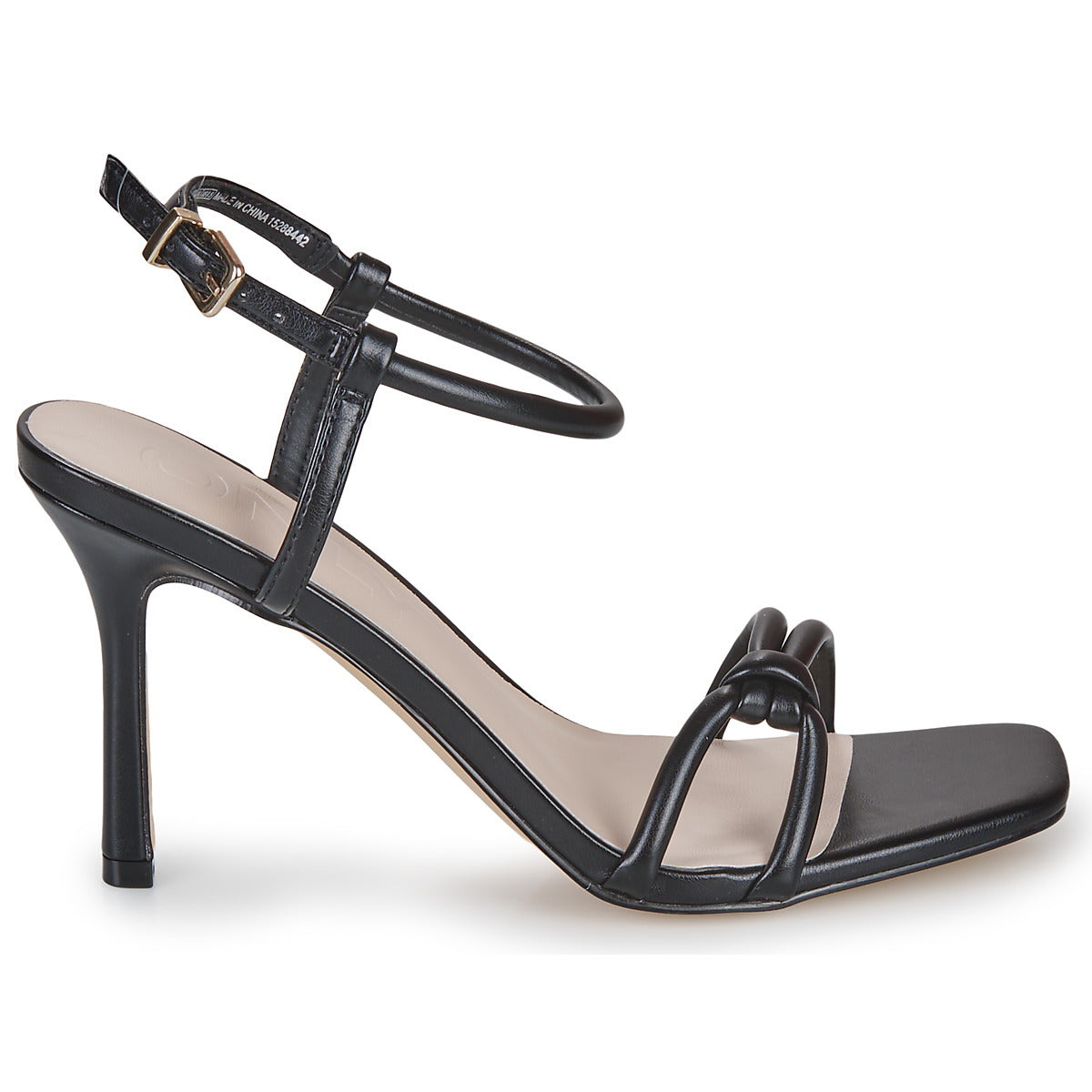 ONLY BLACK TUBE STRAP HEELED SANDAL