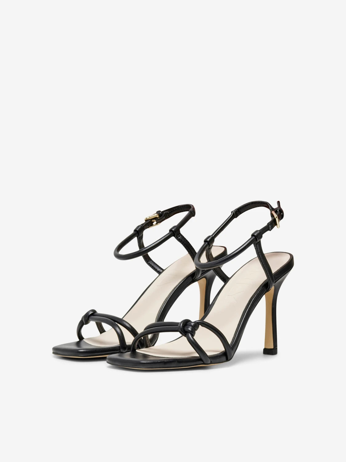 ONLY BLACK TUBE STRAP HEELED SANDAL