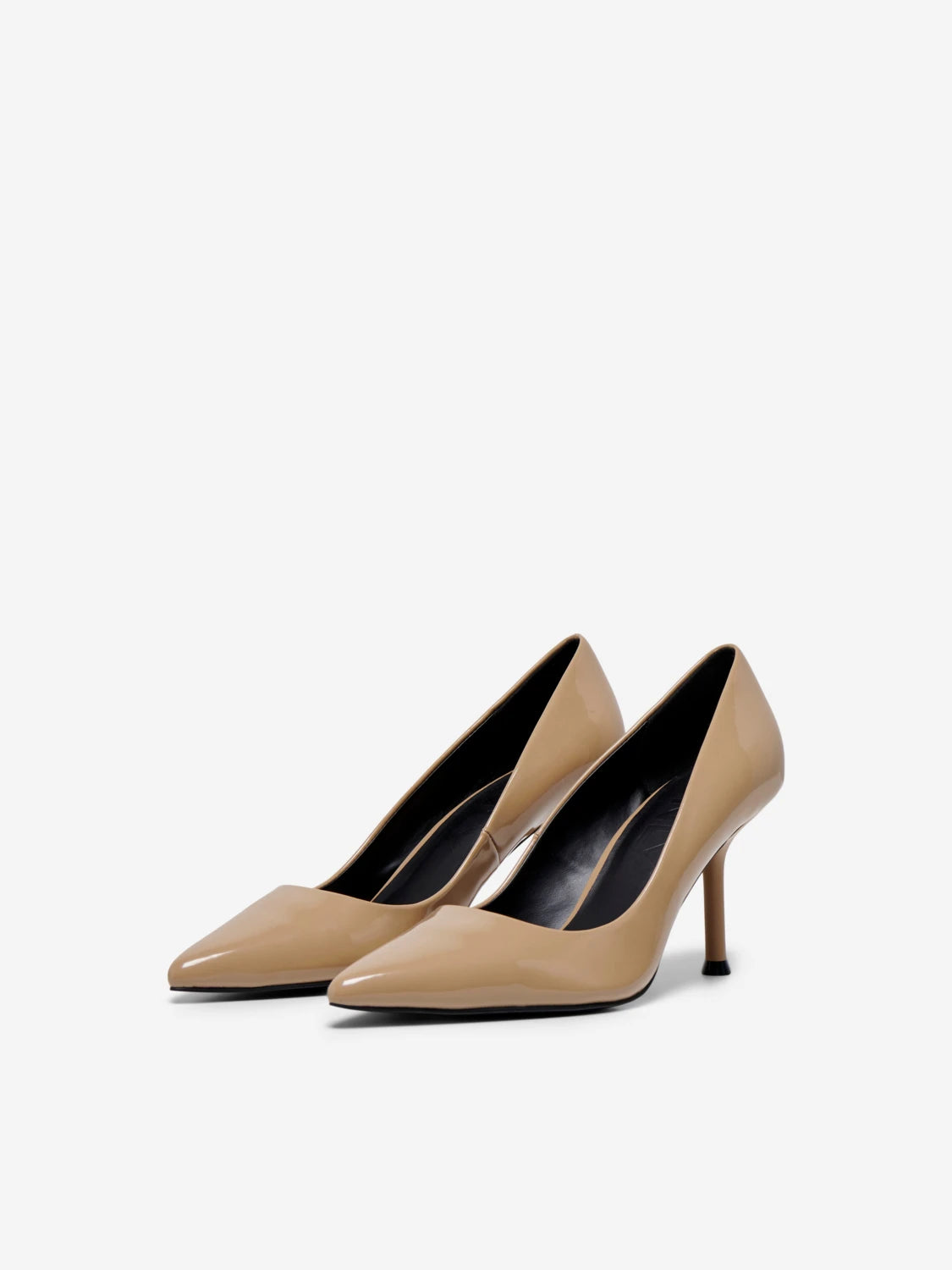 ONLY CARAMEL PATENT POINTED TOE HEELS