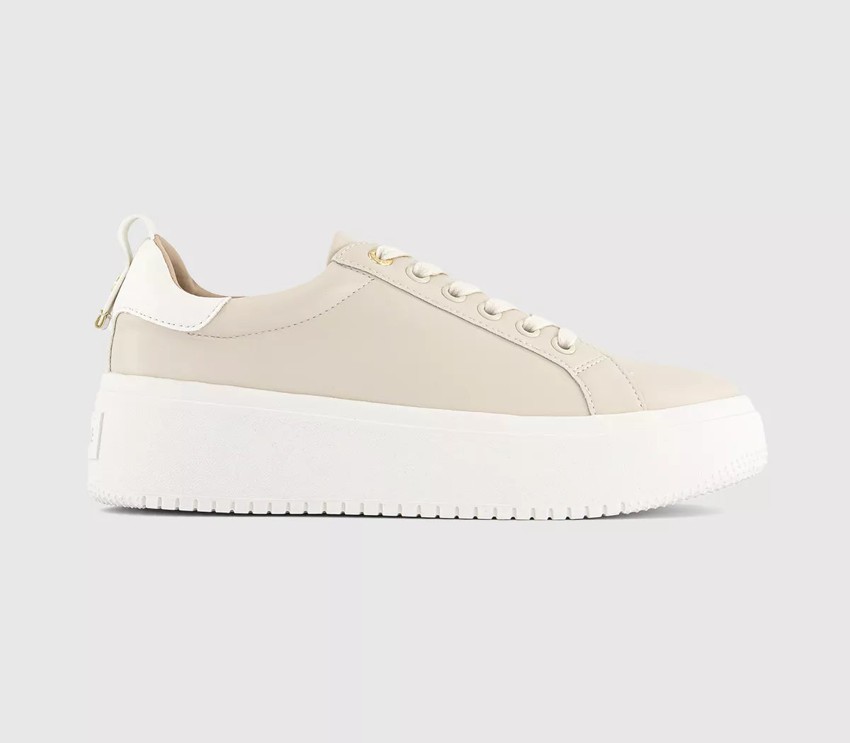 Office Lace-Up Sneakers in Beige