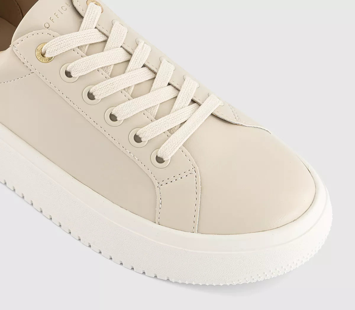 Office Lace-Up Sneakers in Beige