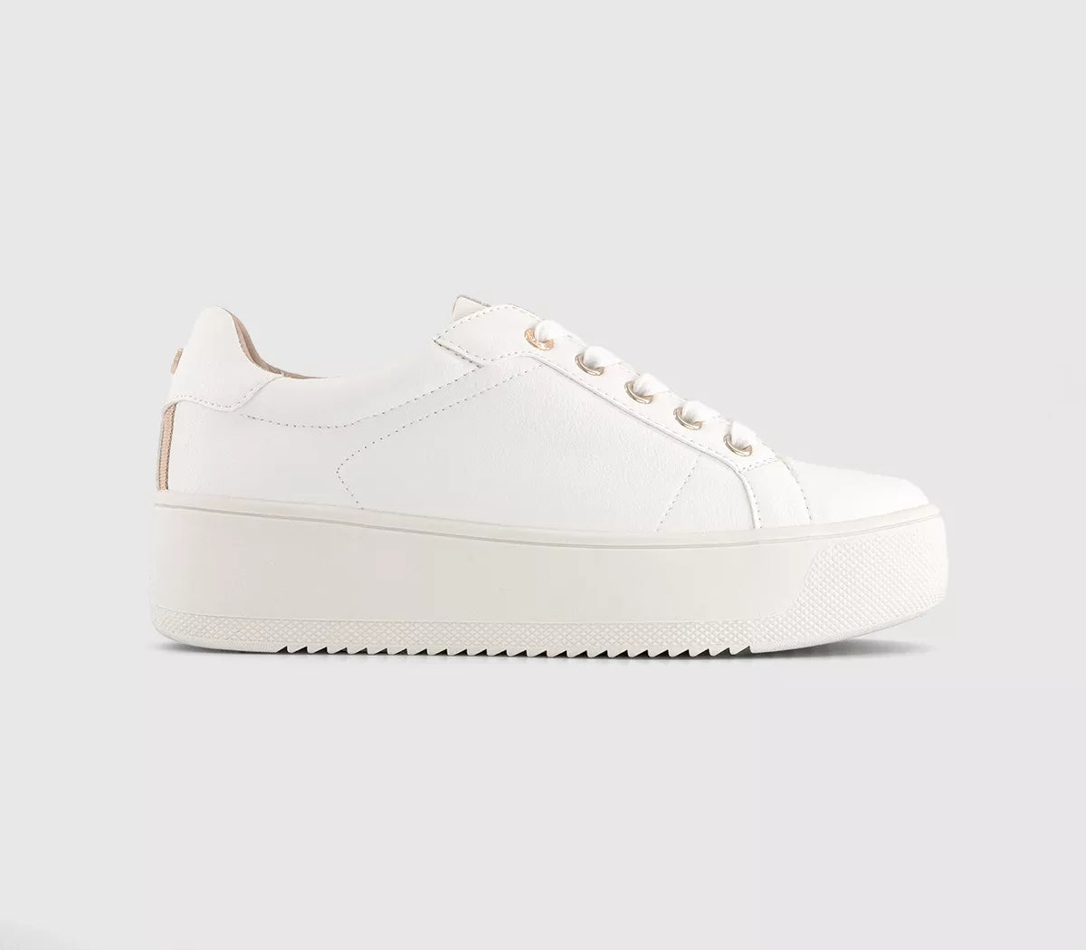 Office Platform Lace-Up Sneakers in White