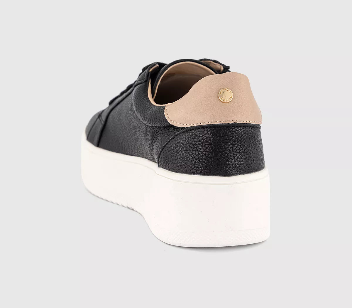 Office Platform Zip Detail Sneakers in Black