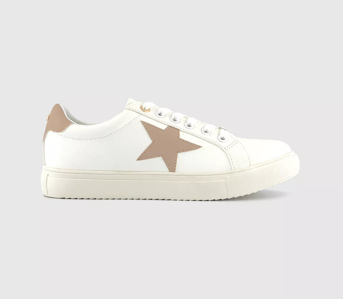 Office Star Detail Lace-Up Sneakers in White