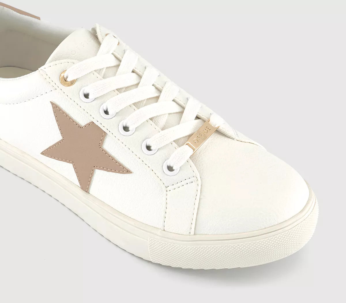 Office Star Detail Lace-Up Sneakers in White