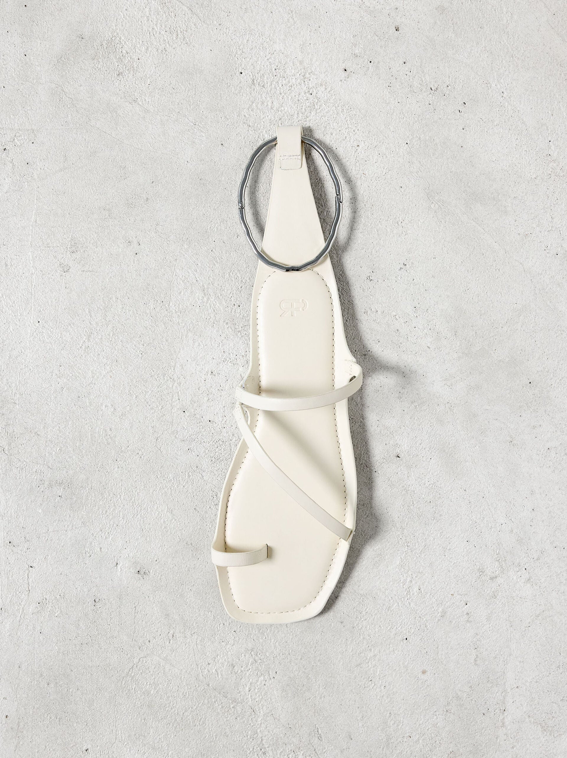 Parfois Ankle Rimg Detail Sandal in White