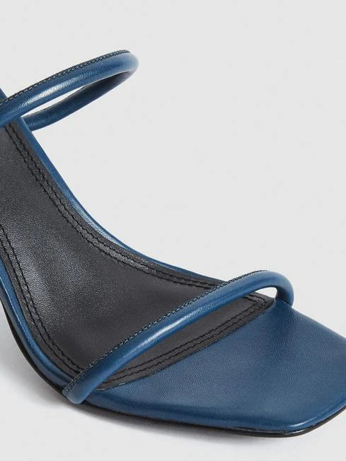 REISS NAVY LEATHER STRAPPY MULE