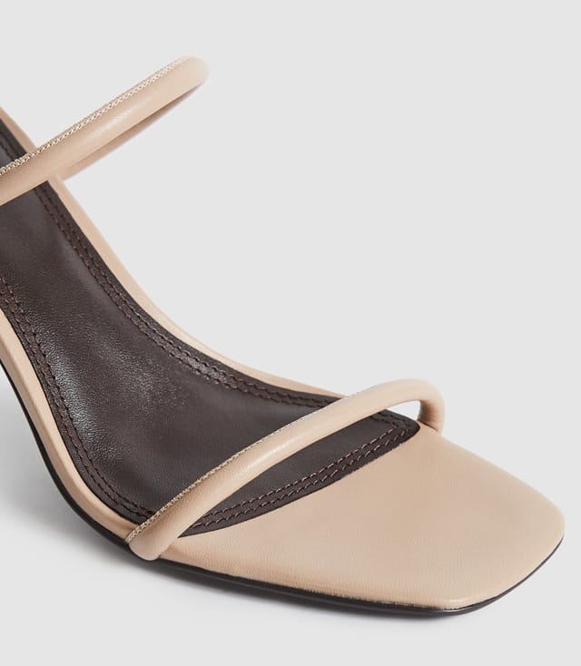 REISS NUDE LEATHER STRAPPY MULE
