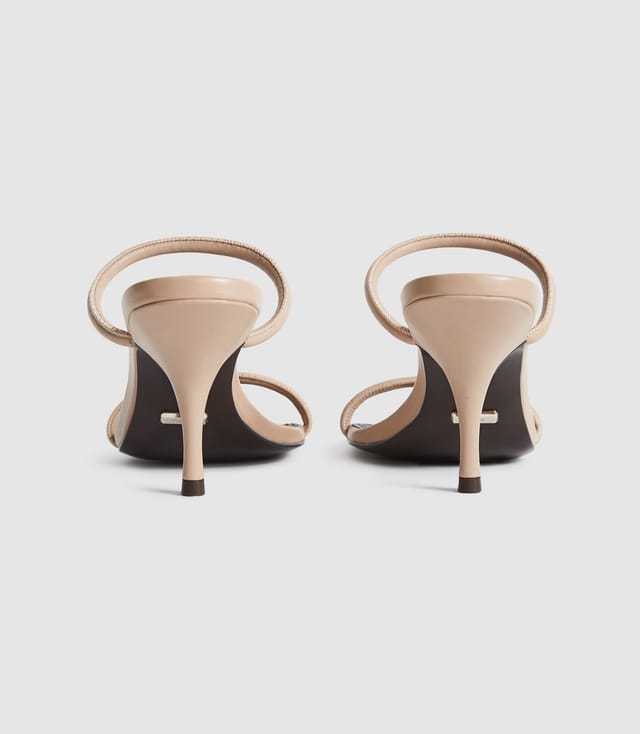 REISS NUDE LEATHER STRAPPY MULE