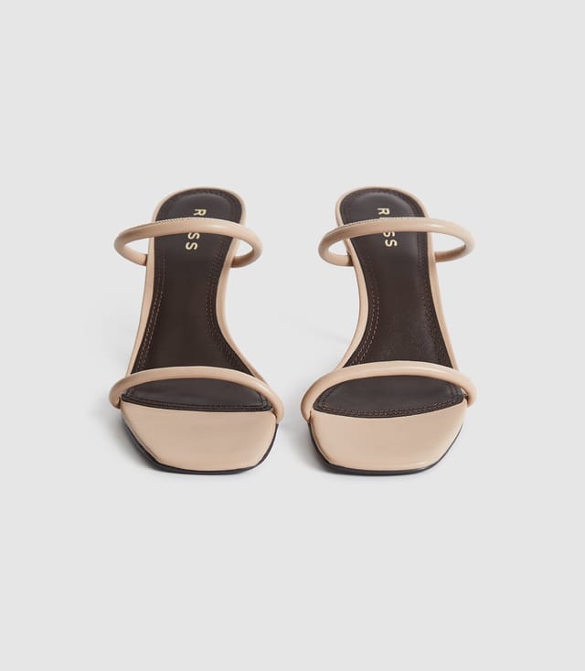 REISS NUDE LEATHER STRAPPY MULE