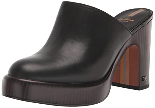 SAM EDELMAN BLACK ALMOND TOE BLOCK HEEL MULE