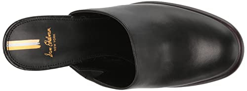 SAM EDELMAN BLACK ALMOND TOE BLOCK HEEL MULE