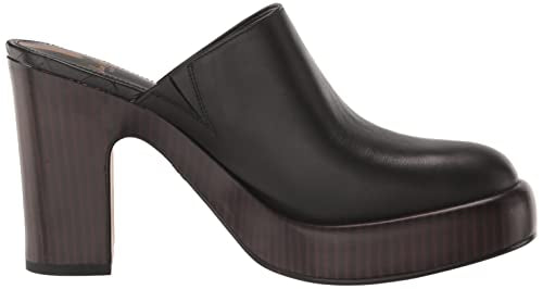 SAM EDELMAN BLACK ALMOND TOE BLOCK HEEL MULE
