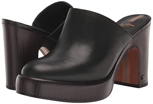 SAM EDELMAN BLACK ALMOND TOE BLOCK HEEL MULE