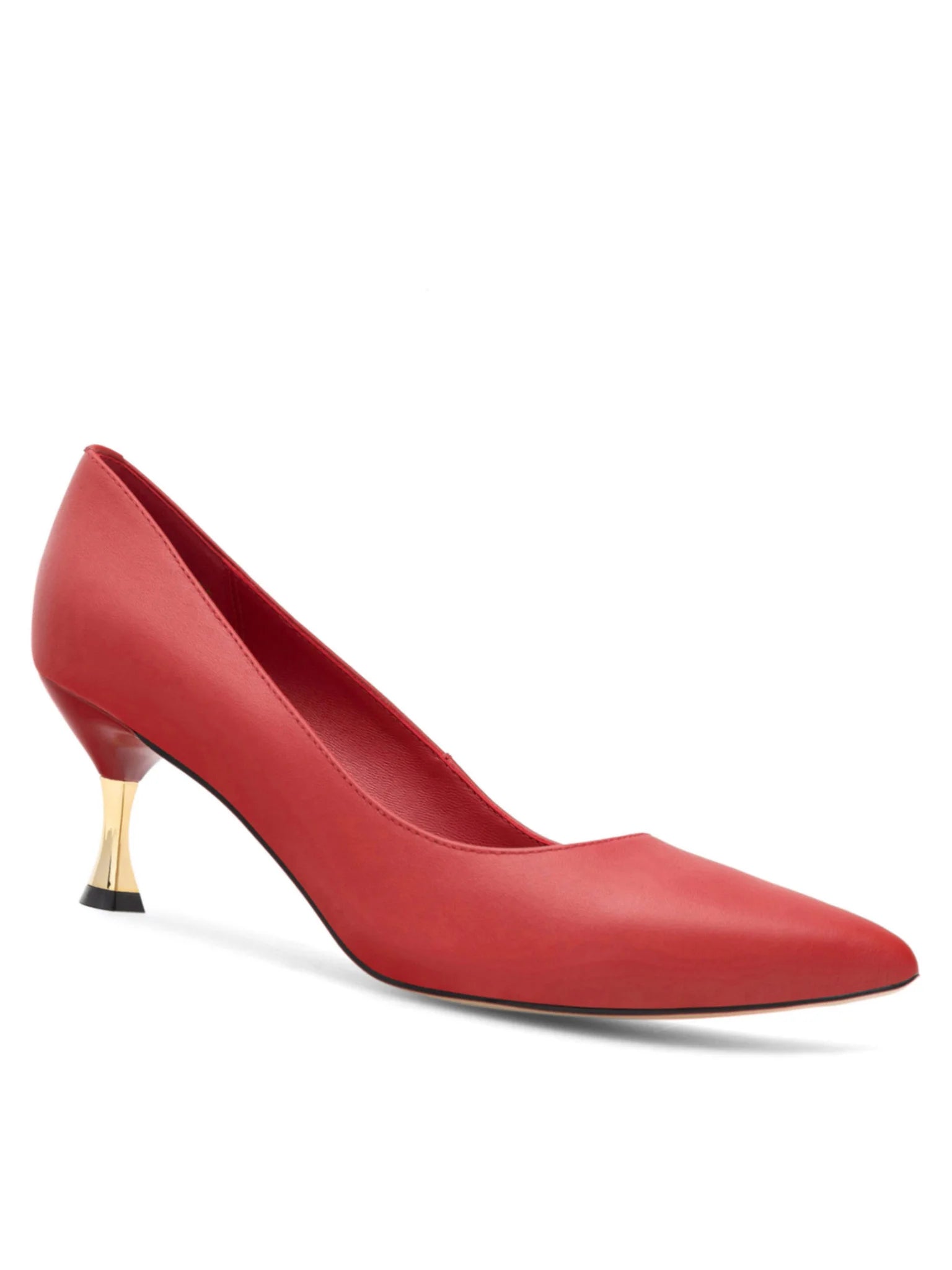 SERGIO BARDI POINTED TOE LEATHER PUMP IN RED