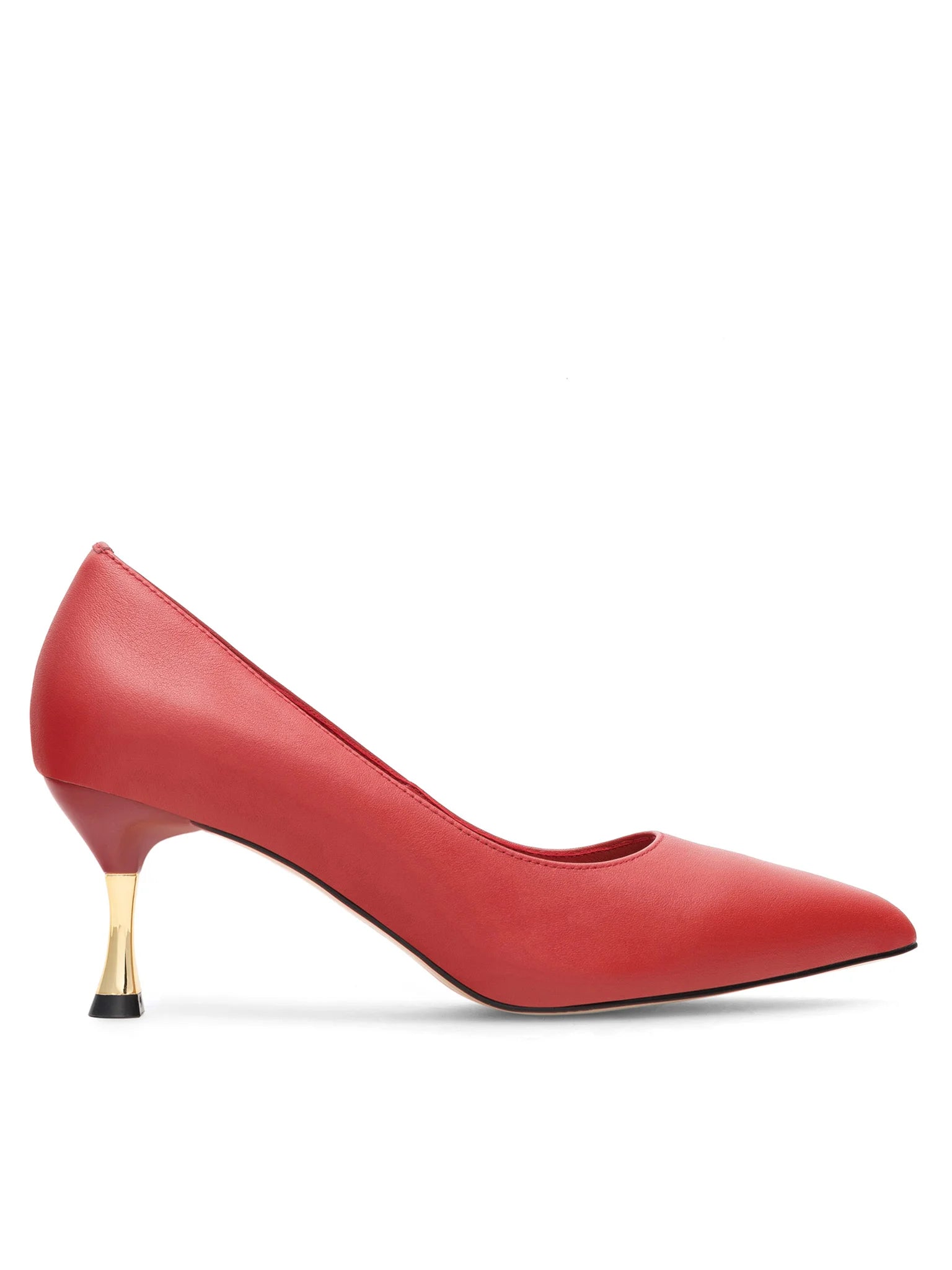 SERGIO BARDI POINTED TOE LEATHER PUMP IN RED
