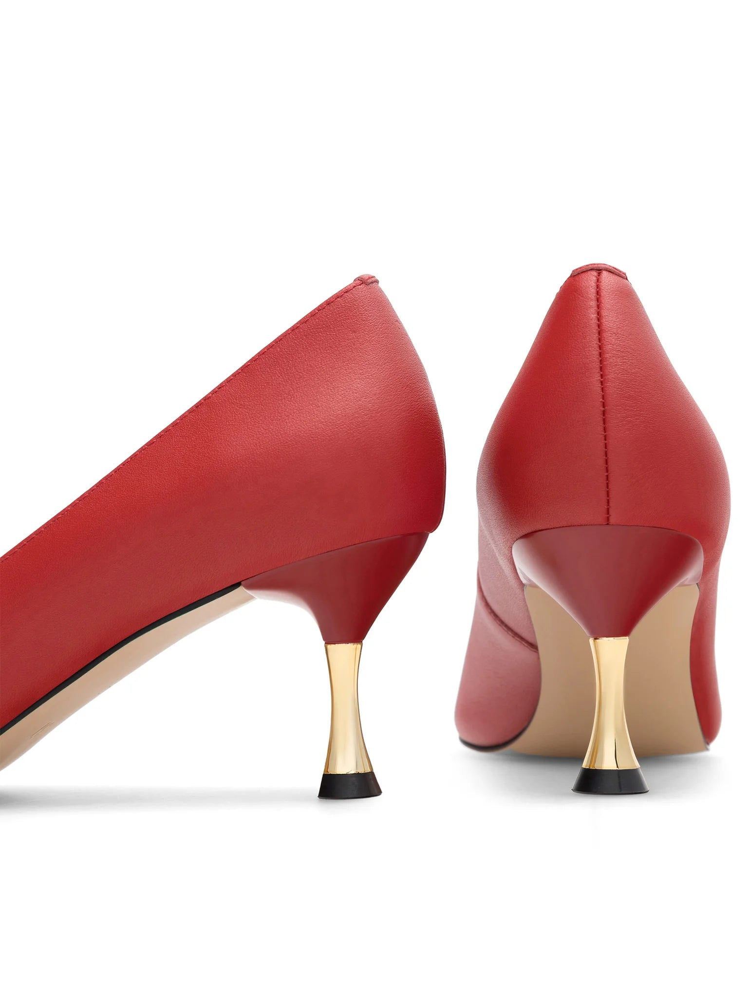 SERGIO BARDI POINTED TOE LEATHER PUMP IN RED