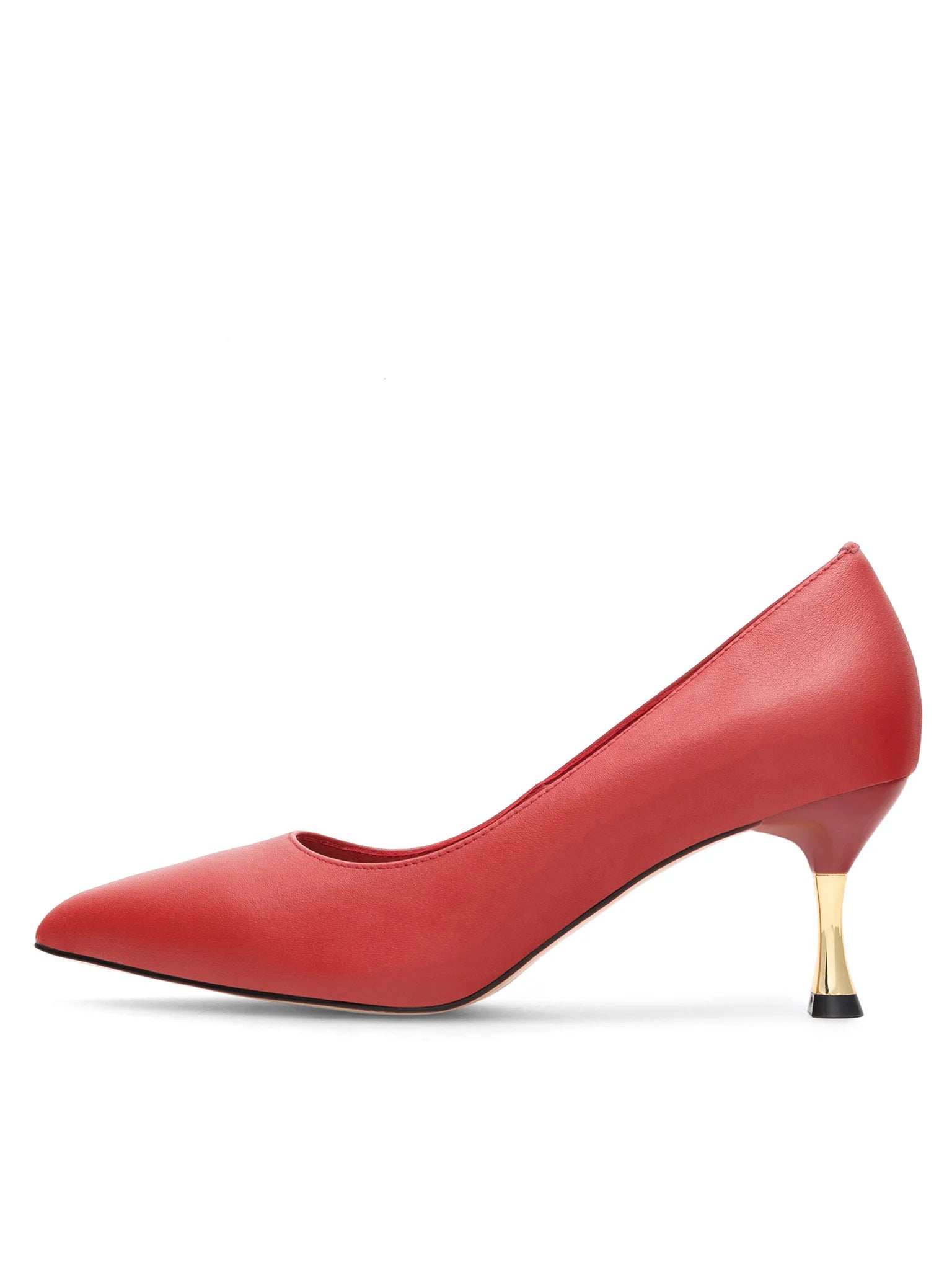 SERGIO BARDI POINTED TOE LEATHER PUMP IN RED