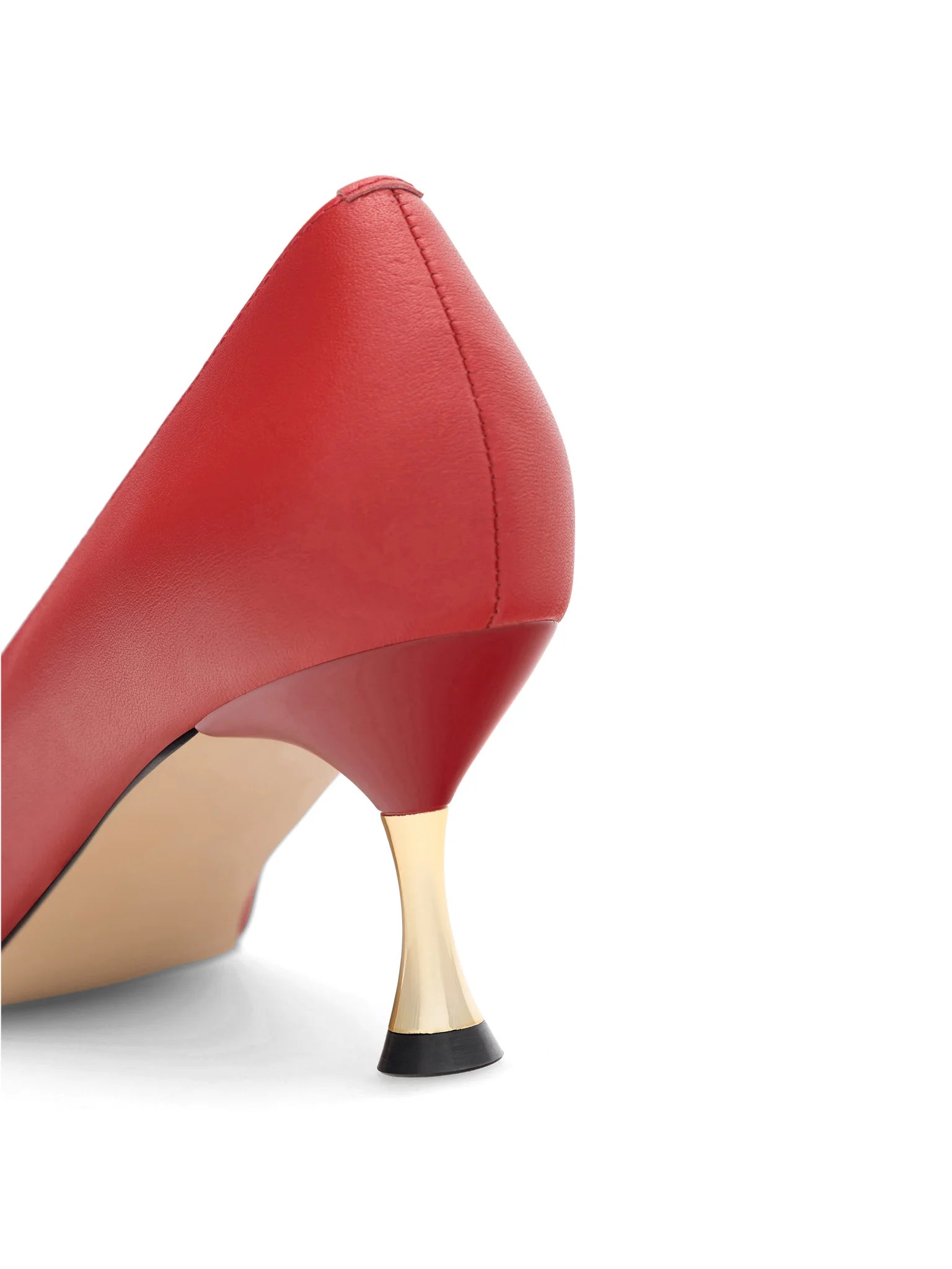 SERGIO BARDI POINTED TOE LEATHER PUMP IN RED
