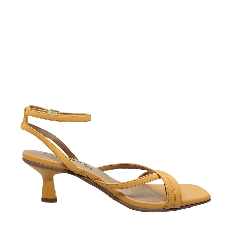 STEP ONE YELLOW SLRAPPY LOW HEEL SANDAL