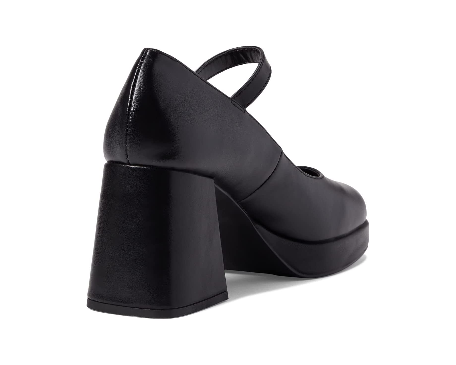 STEVE MADDEN BLACK LEATHER MARYJANES