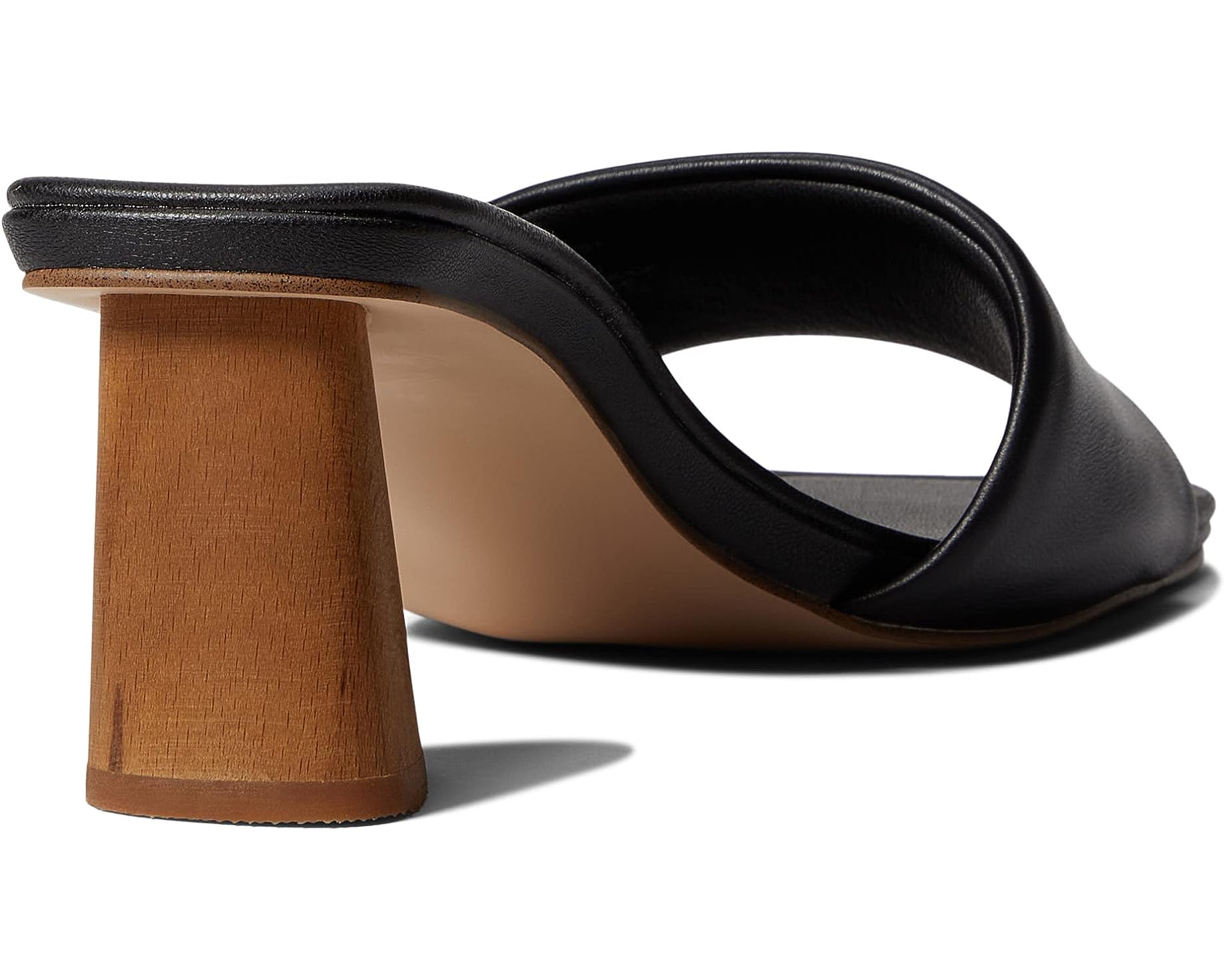 STEVE MADDEN BLACK SQUARE TOE BLOCK HEEL MULE
