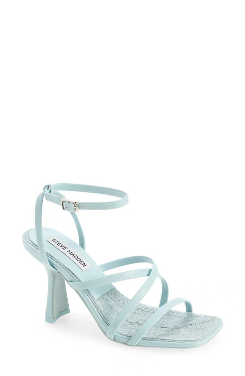 STEVE MADDEN BLUE STRAPPY FLARE HEEL SANDAL