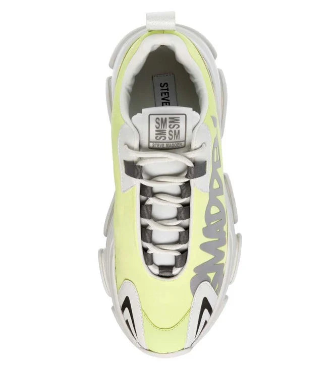 STEVE MADDEN CONTRAST COLOR SNEAKERS IN LEMON