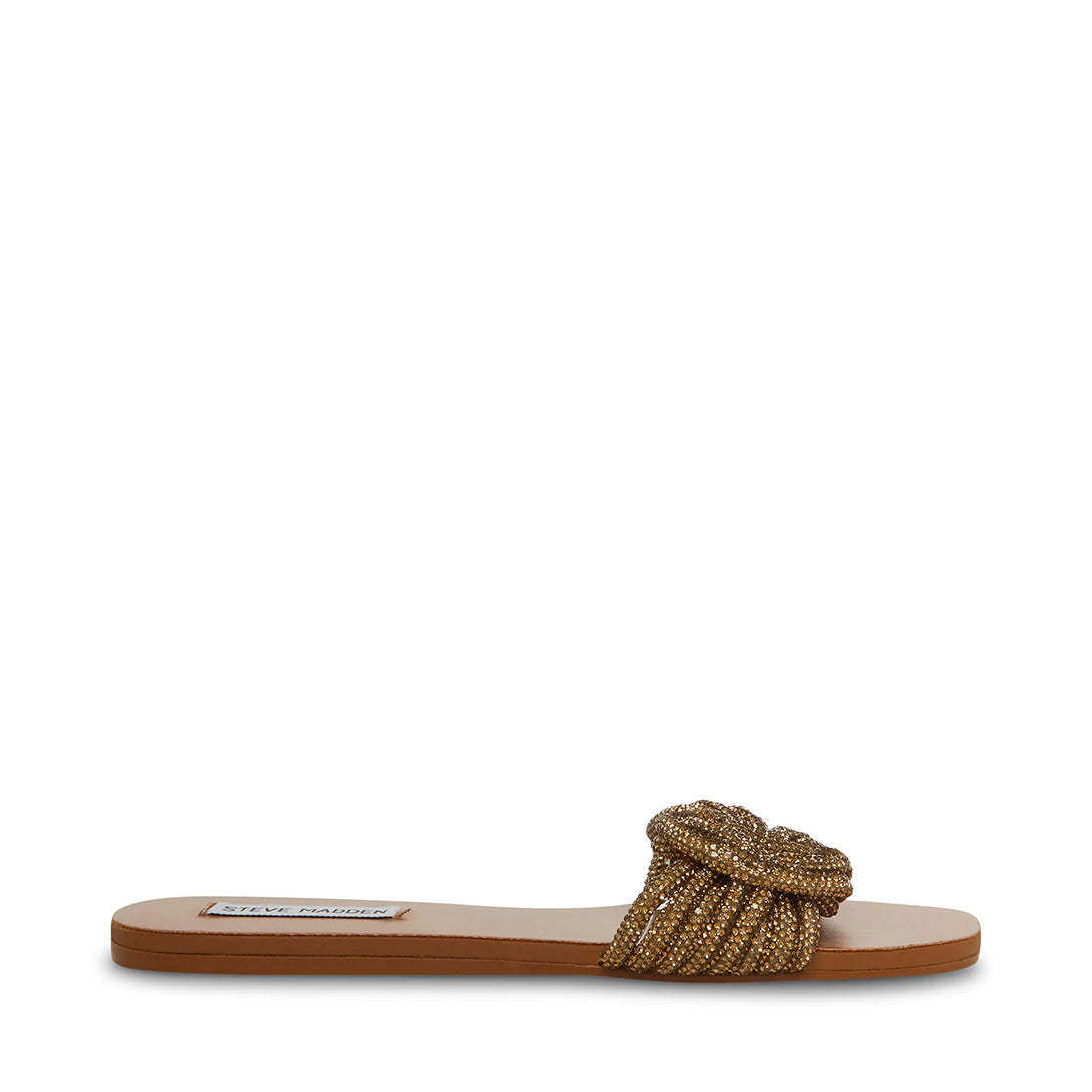 STEVE MADDEN GOLD KNOT DETAIL EMBELLISHED SLIDES