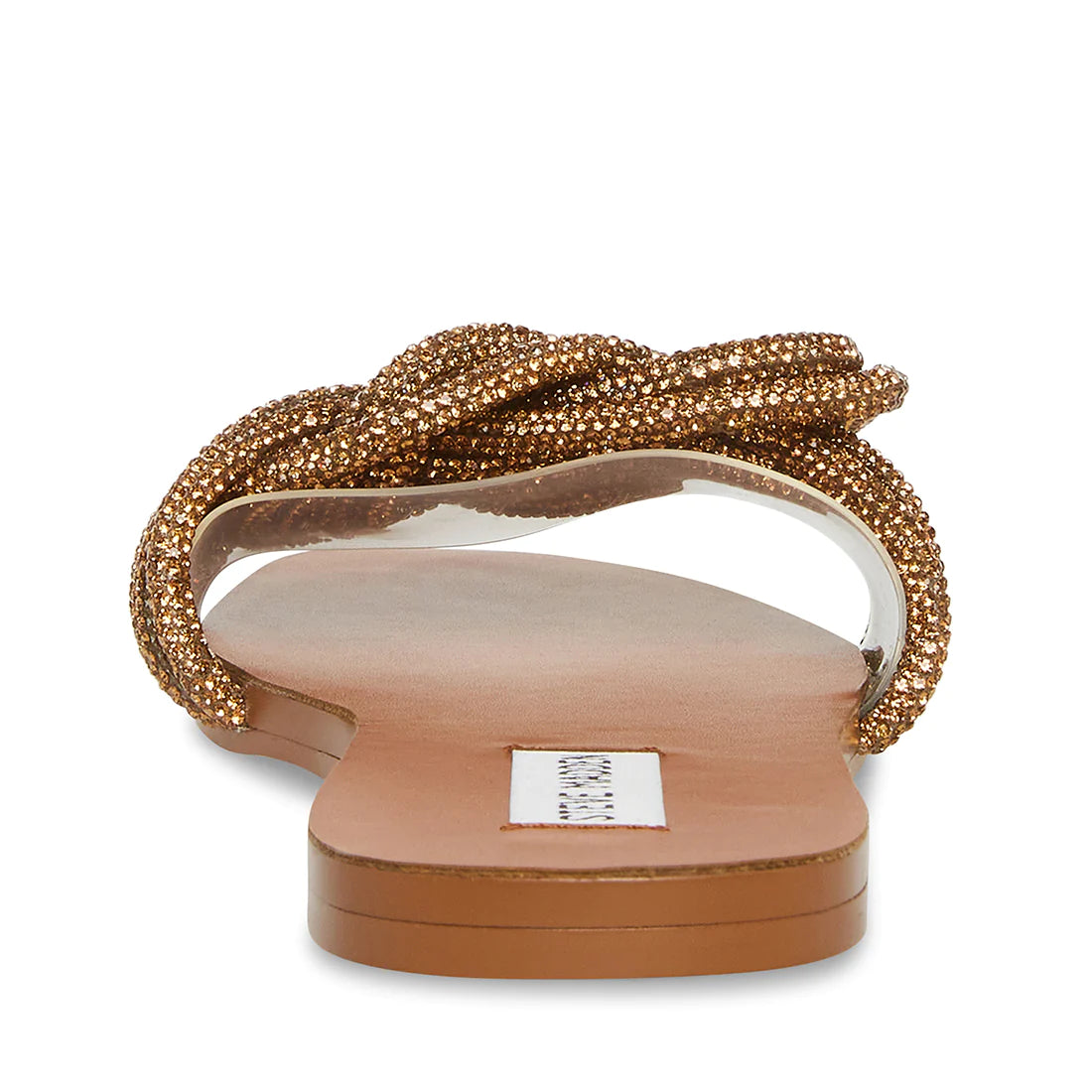 STEVE MADDEN GOLD KNOT DETAIL EMBELLISHED SLIDES