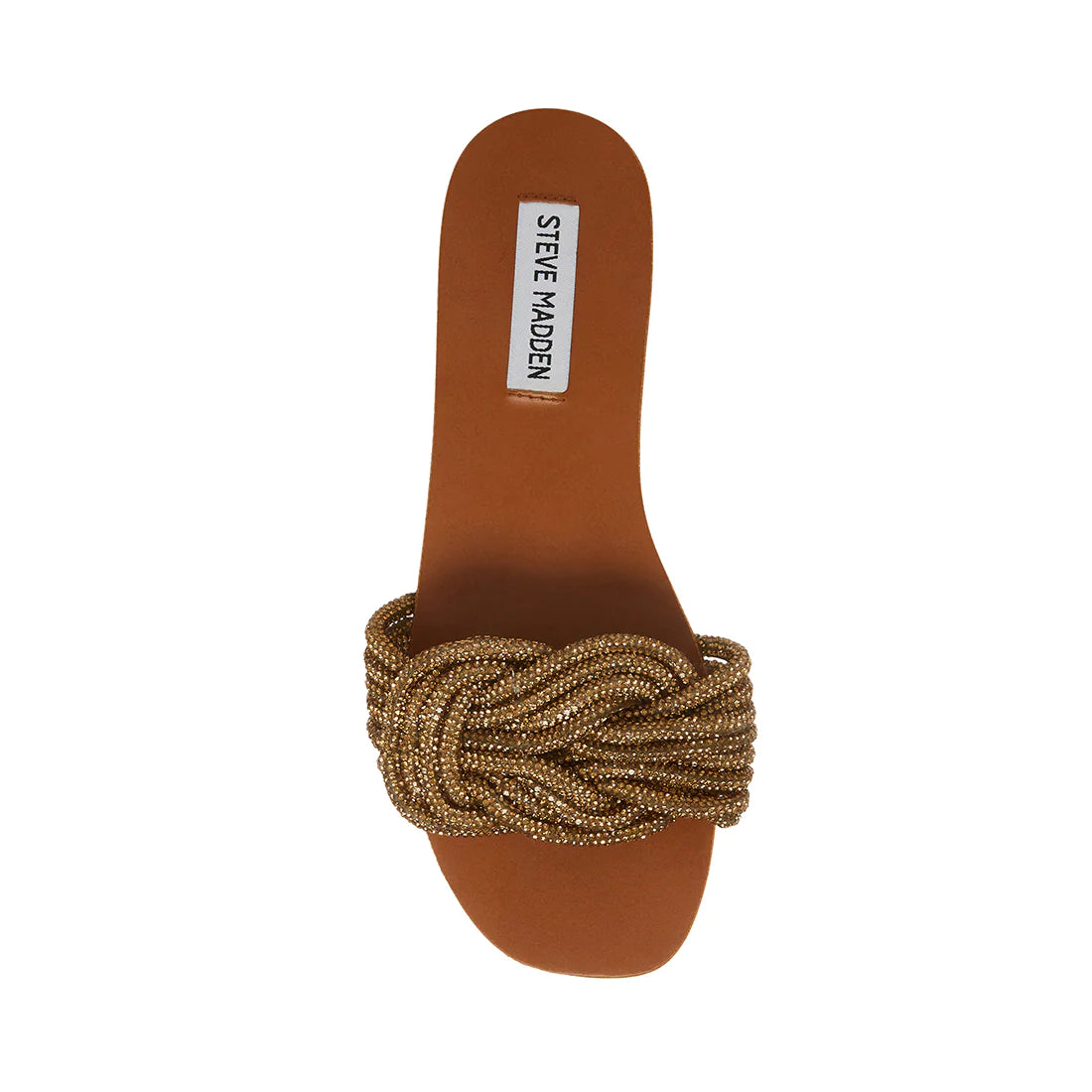 STEVE MADDEN GOLD KNOT DETAIL EMBELLISHED SLIDES