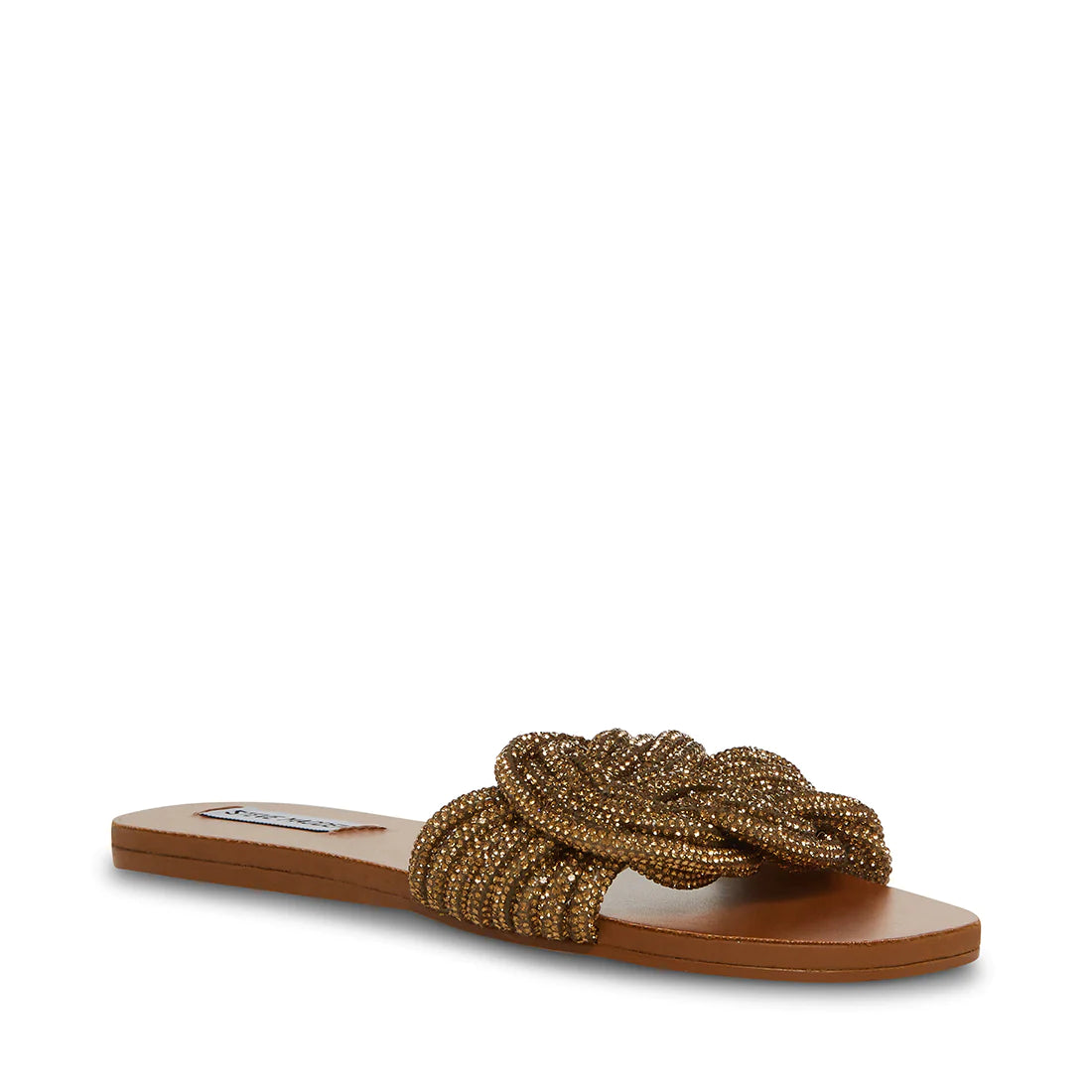 STEVE MADDEN GOLD KNOT DETAIL EMBELLISHED SLIDES