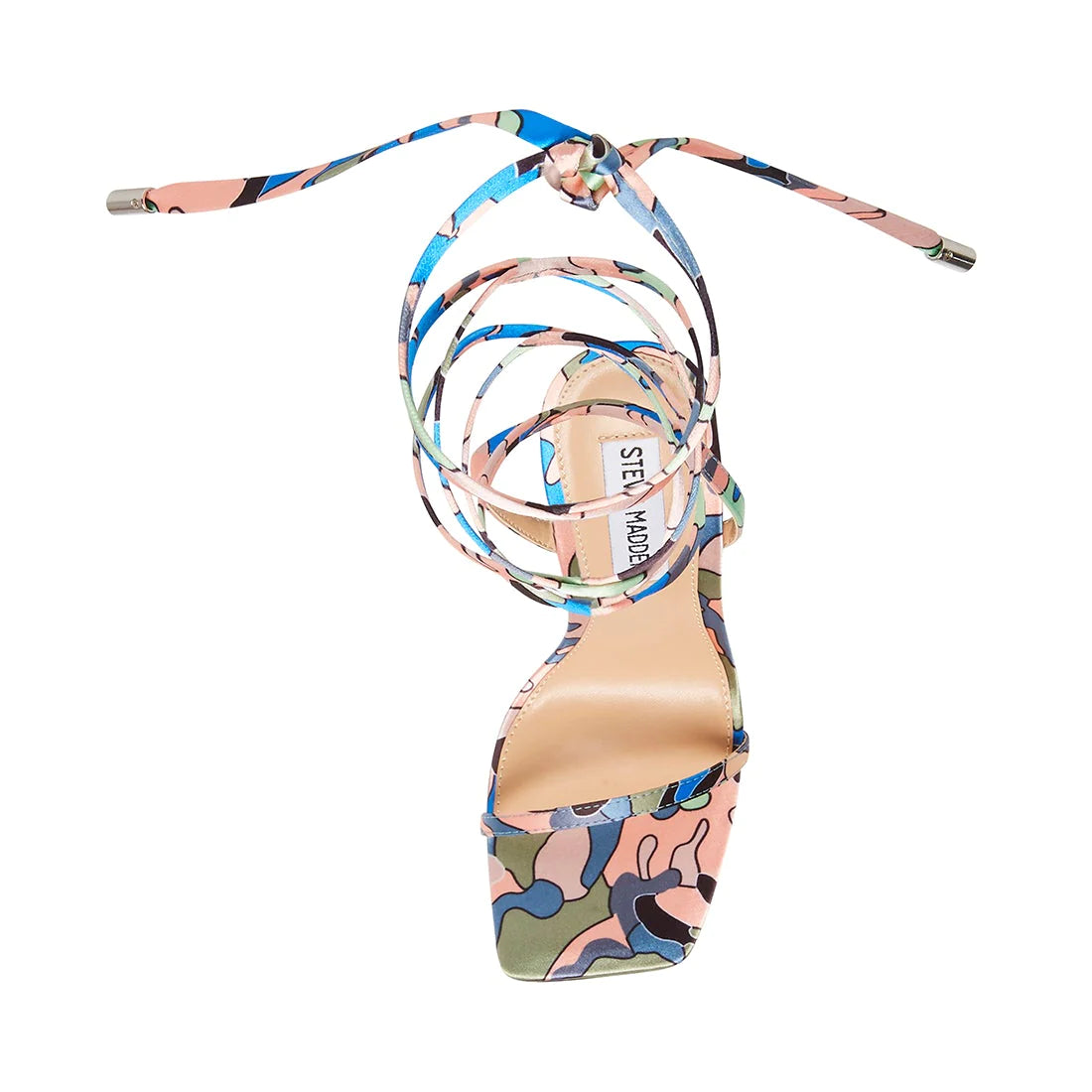 STEVE MADDEN MULTI SATIN ANKLE-TIE SANDAL